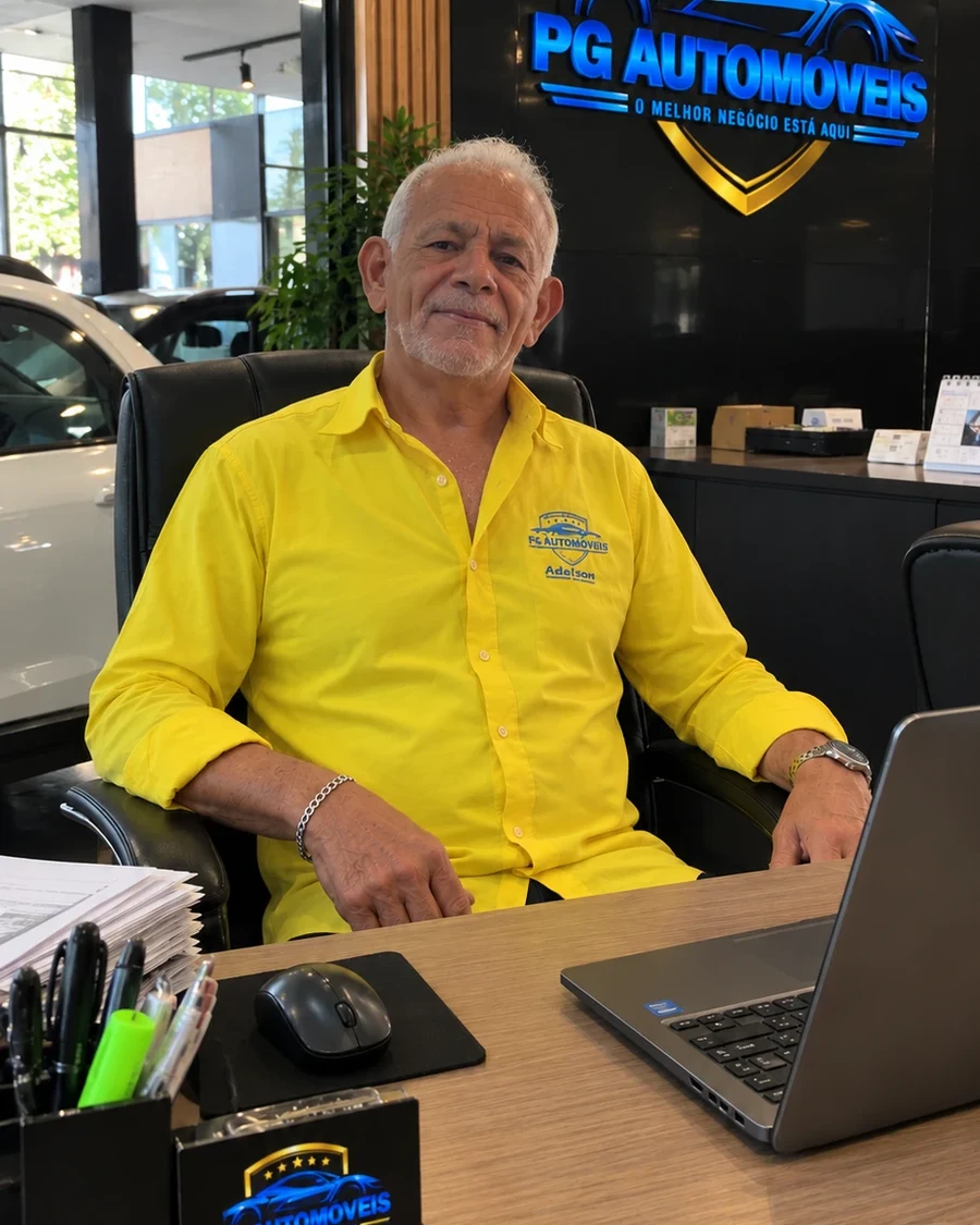 Adelson Nunes, responsável pela PG Automóveis, no balcão da loja